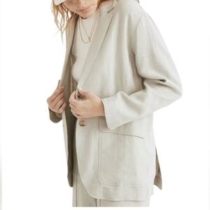 MADEWELL Women’s Size 1X Breezewoven Larsen Blazer Oversized Linen in Ashen Sage